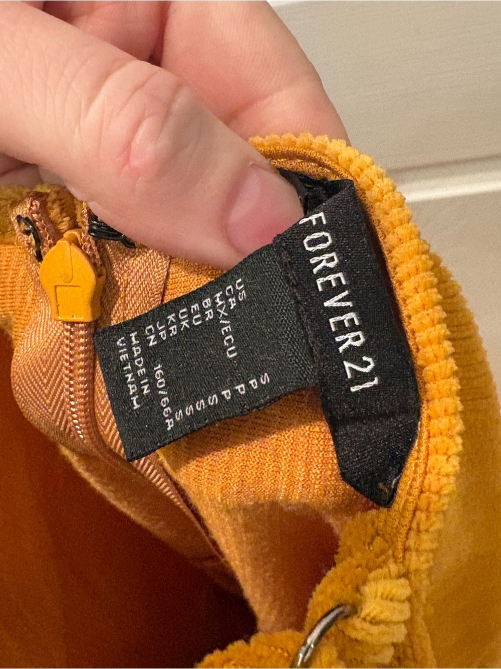 Mustard Yellow Velvet Jumpsuit with Spaghetti Straps - Picture 4 of 4